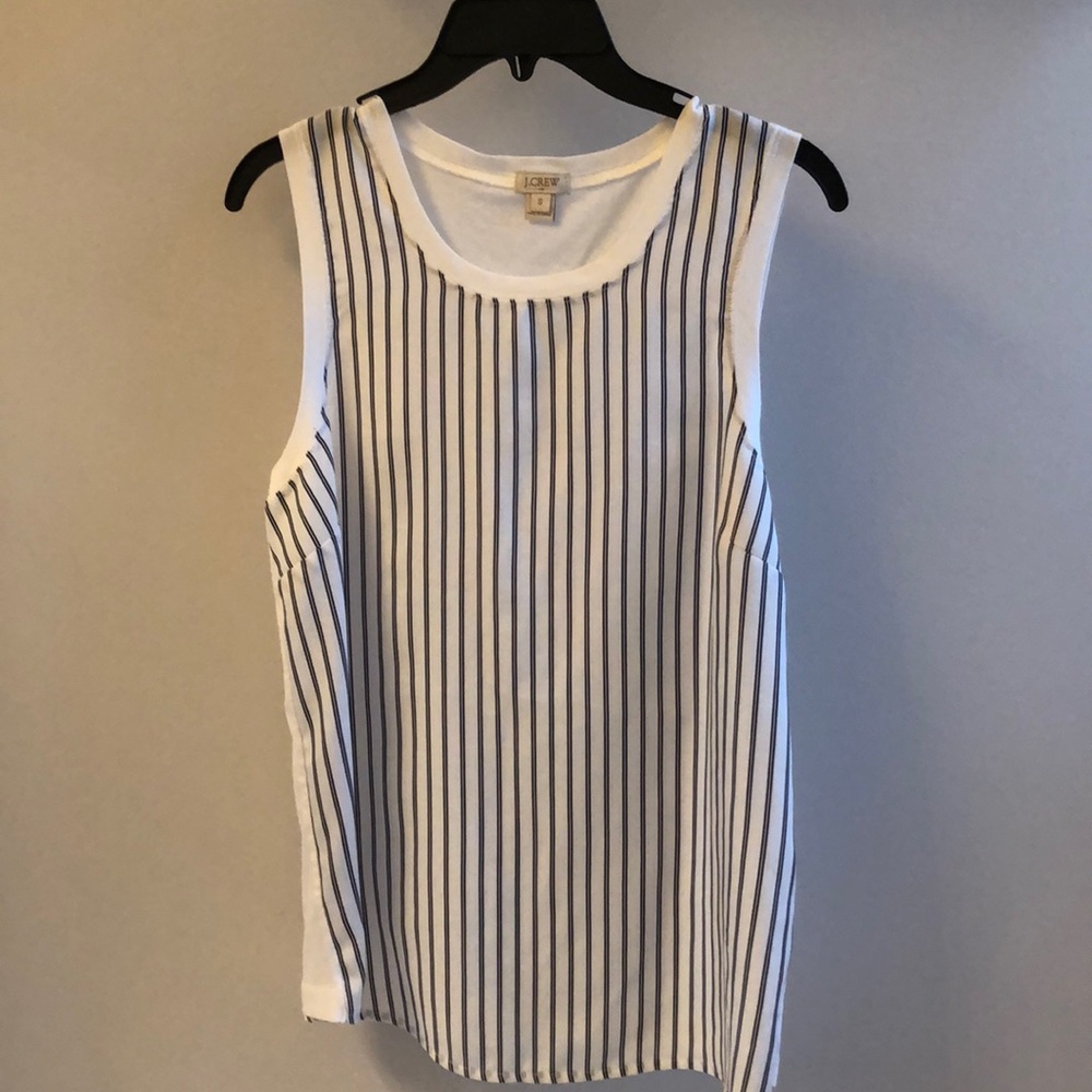 JCrew Blue striped tank top Size Small